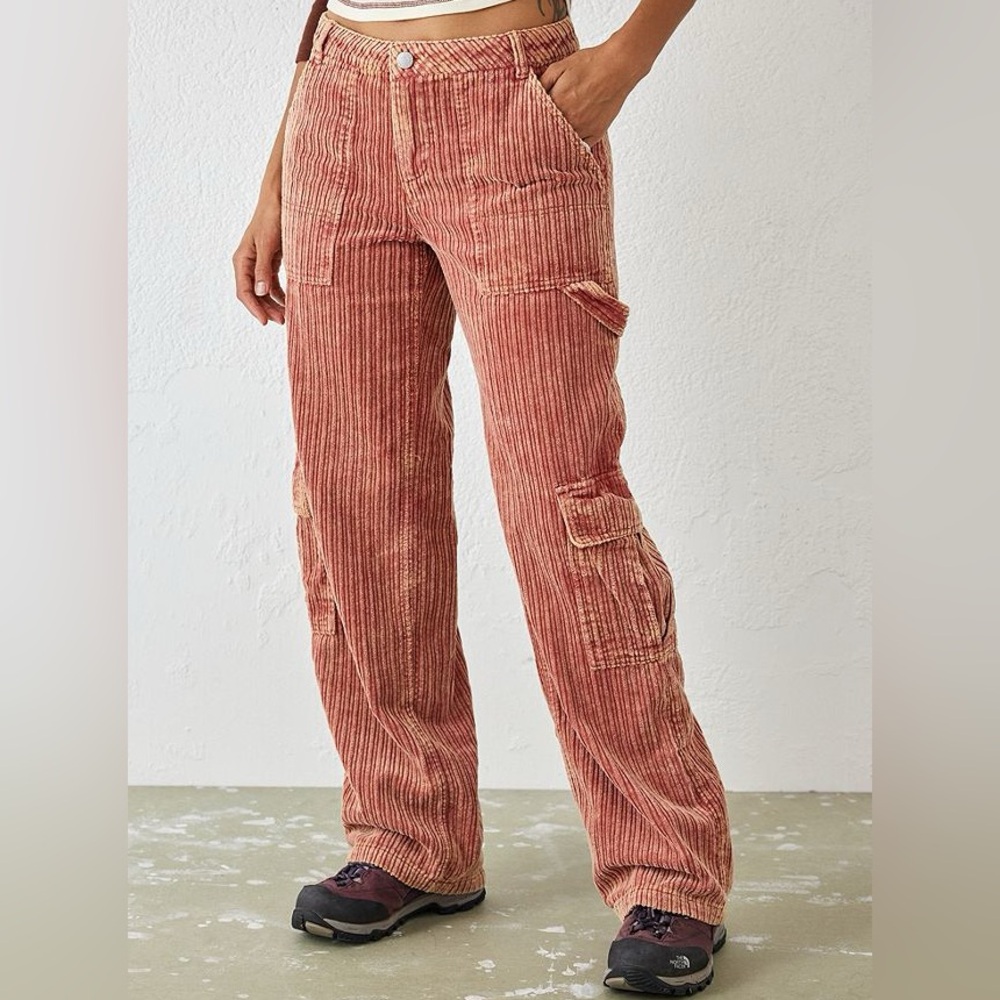 BDG Corduroy Aydan High Rise Brick Red Pants, 6
